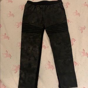Faux leather girls leggings